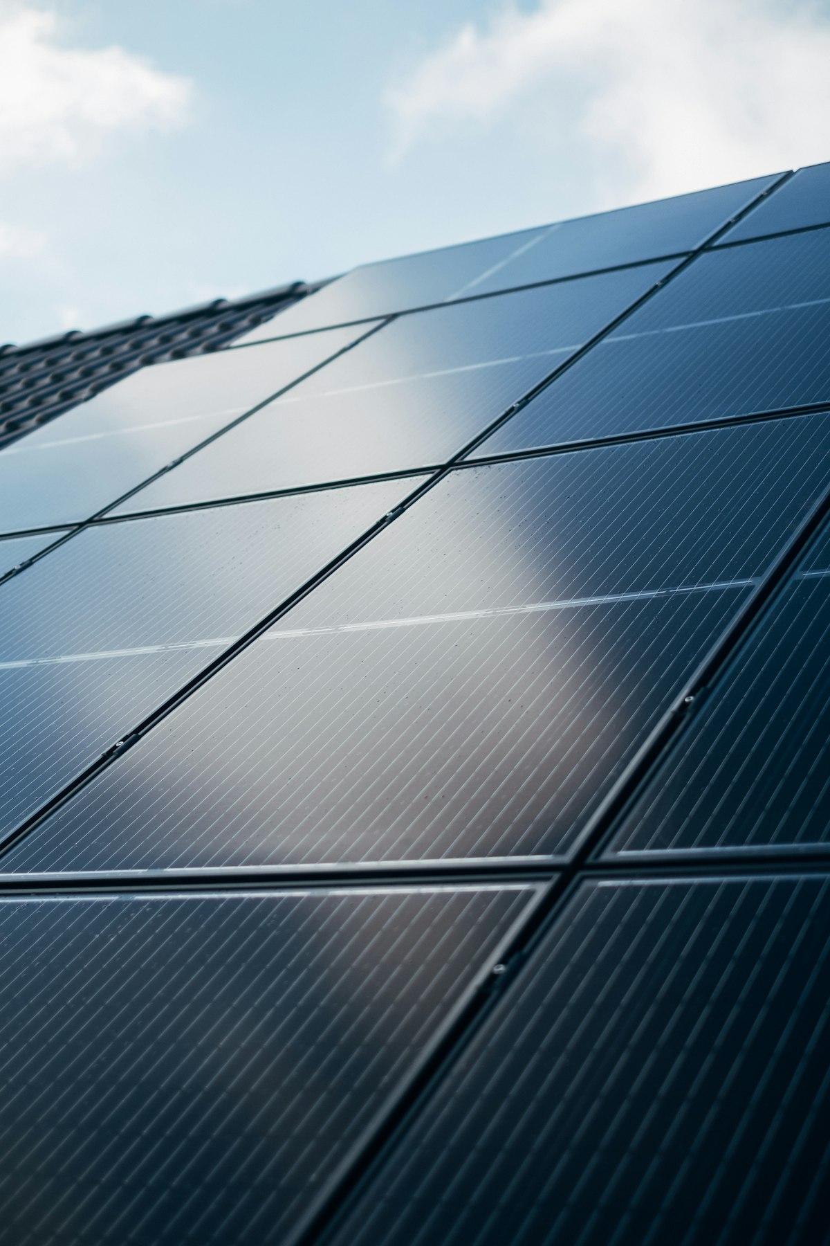 Solar panels on the roof of a house